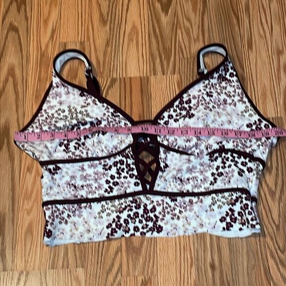 Adore Me Swim Top, Cut Off, Burgundy, cream, 2X - Picture 5 of 9